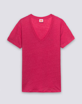 CAMISETA DE LINO DE MEDIA MANGA