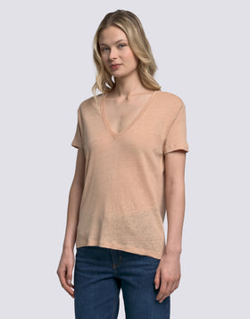 T-SHIRT DONNA A MEZZE MANICHE IN LINO