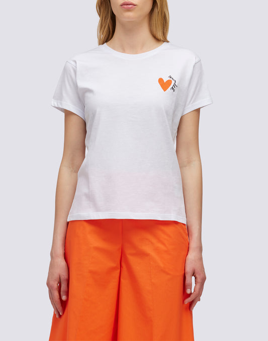 Baumwoll-T-Shirt mit Herzdruck