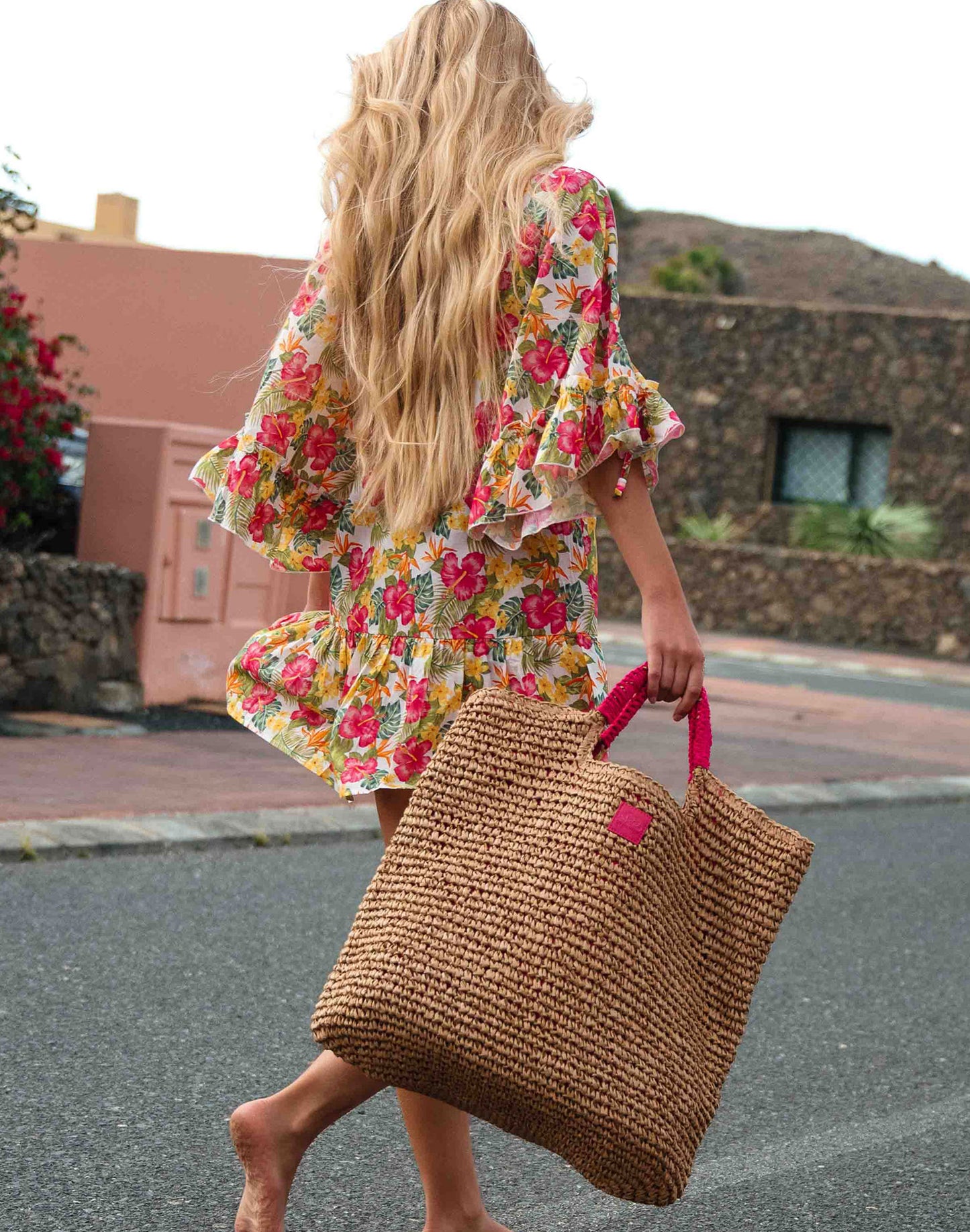 MAXI BORSA IN PAPER STRAW INTRECCIATA