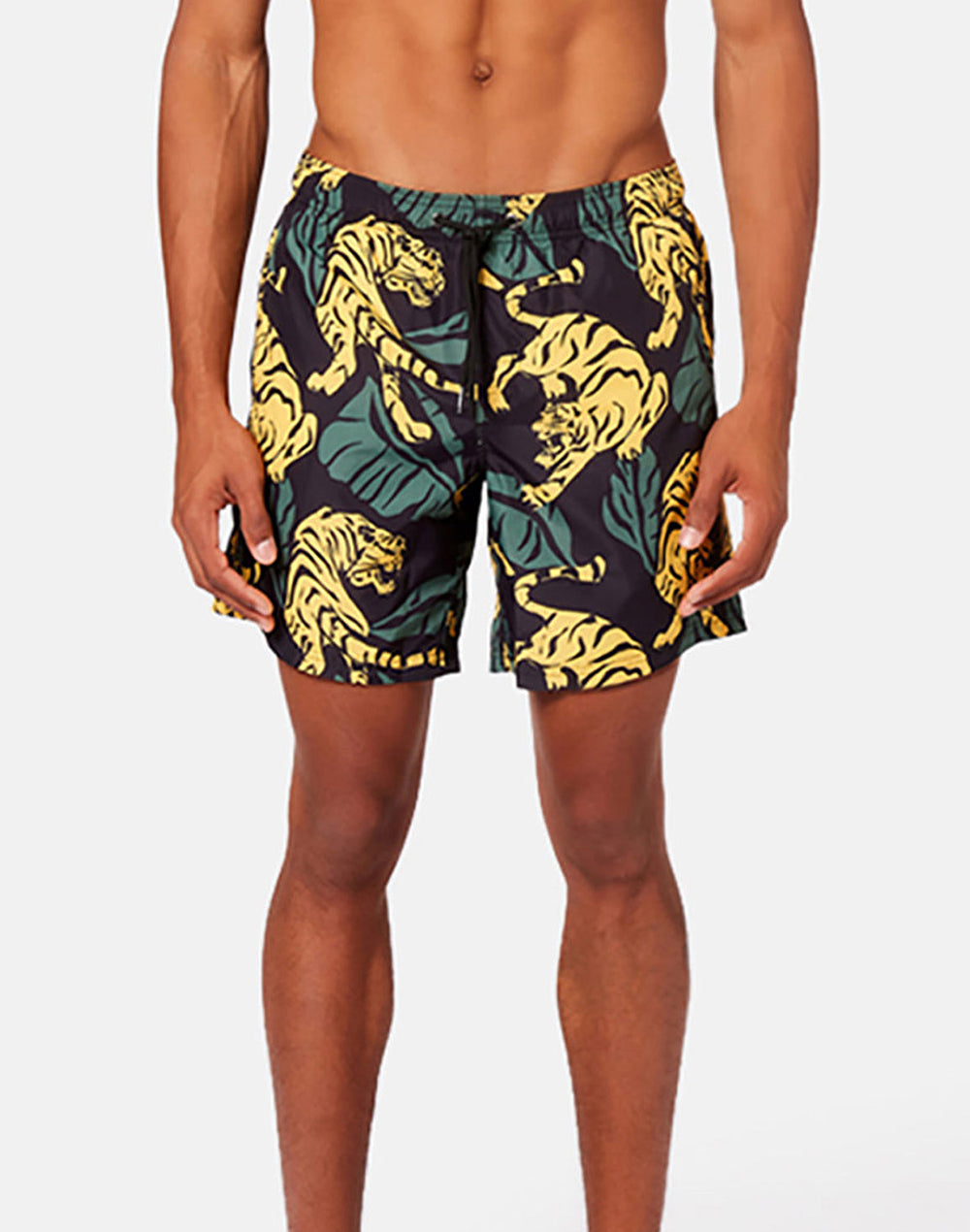 MID-LENGTH SWIM SHORTS WITH AN ELASTICATED WAISTBAND