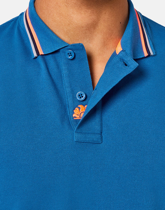 BRICE COTTON PIQUÉ POLO SHIRT WITH TRICOLOUR DETAILS