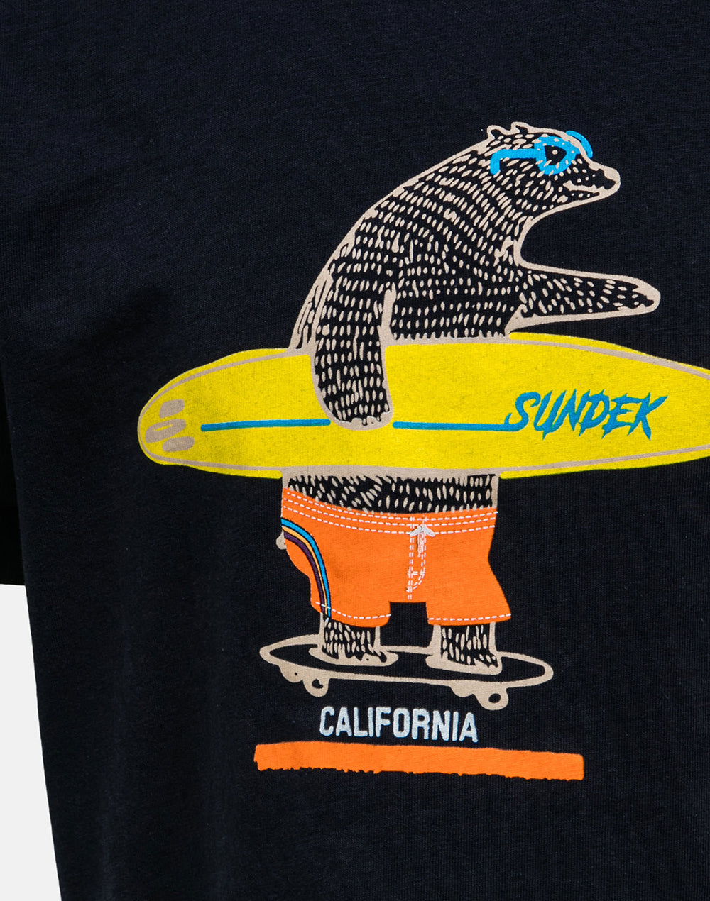 CALIFORNIA SURFIN' BEAR PRINT T-SHIRT