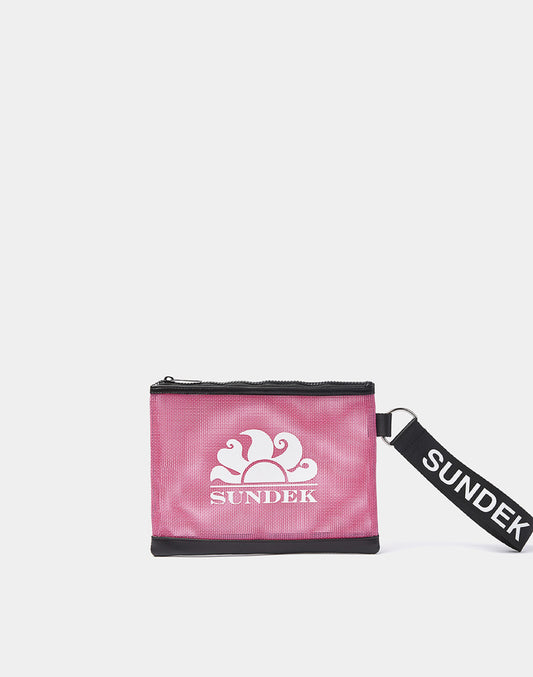 MINI CLUTCH IN MESH WITH LOGO