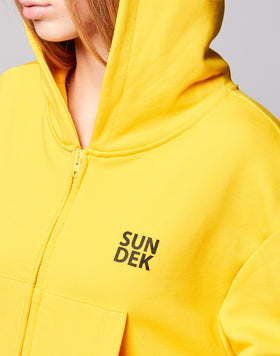 HOODED FULL ZIP FLEECE WITH LOGO PRINT