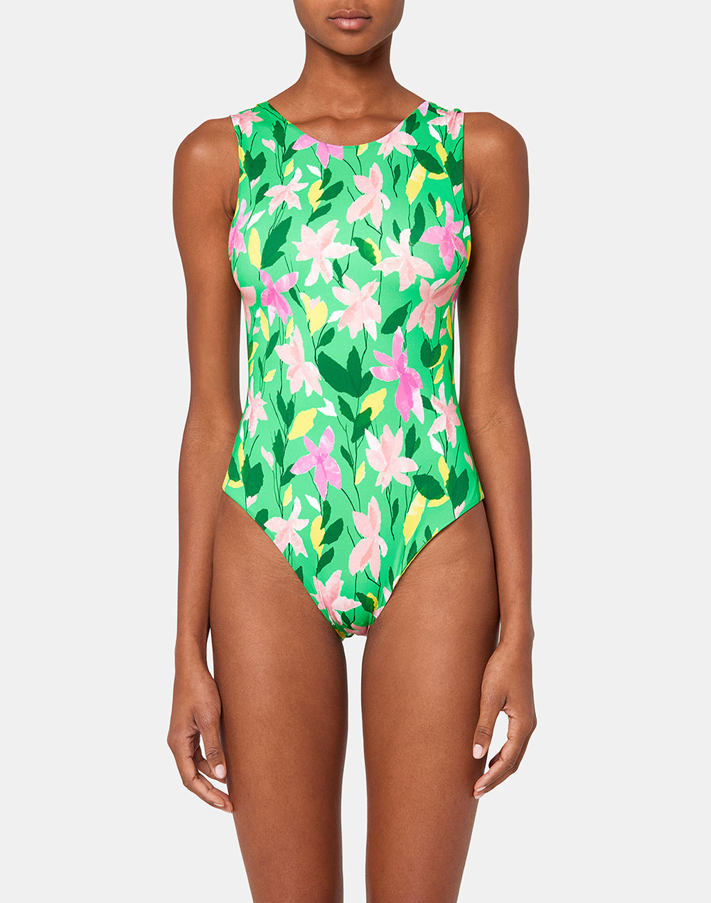 SQUARE NECK ONE-PIECE SWIMSUIT